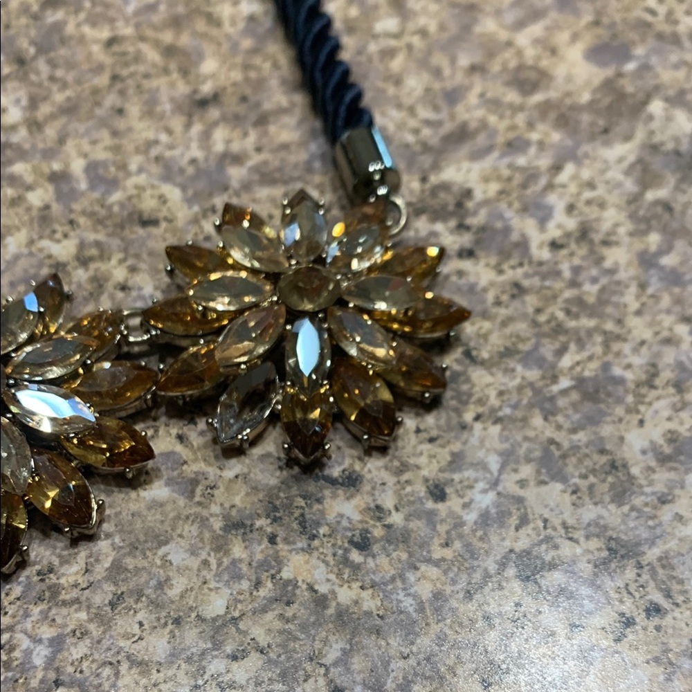 Ann Taylor Factory Gold and Blue Statement Necklace - Picture 2 of 3